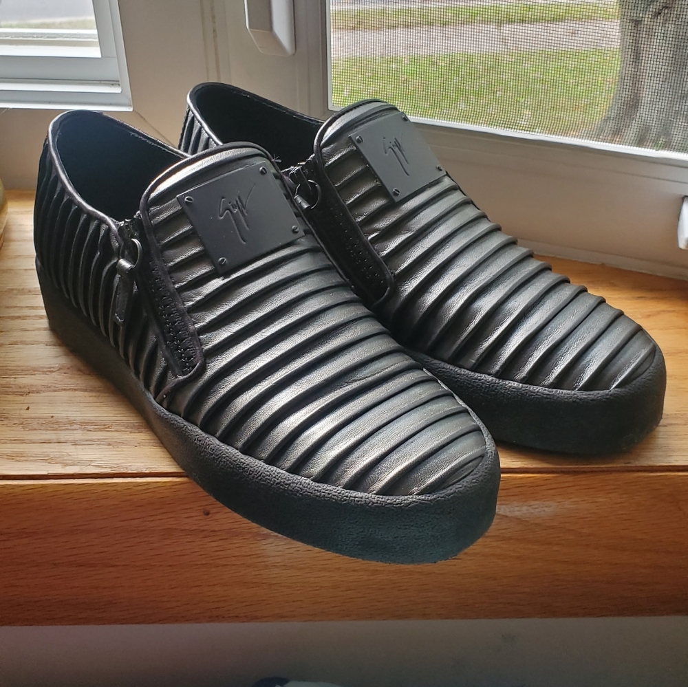 Giuseppe Zanotti Pleated Leather Sneakers